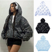 Fashion Star Printed Hooded Jacket for Women