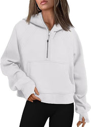 Women’s Casual Long Sleeve Zip-Up Hoodie with Front Pocket