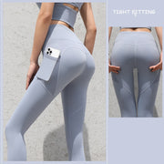 Women’s Seamless Gym Leggings with Pockets – High Waist Workout Pants
