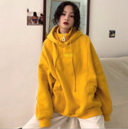 Korean Style Oversized Plus Velvet Hoodie for Women