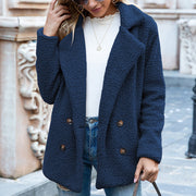 Women's Loose Fluffy Lapel Jacket – Cozy Winter Outerwear