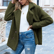Women's Loose Fluffy Lapel Jacket – Cozy Winter Outerwear