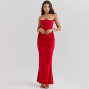 Women’s Bodycon Tube Top Dress – Chic Slim Long Formal Dress