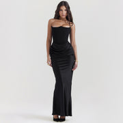 Women’s Bodycon Tube Top Dress – Chic Slim Long Formal Dress