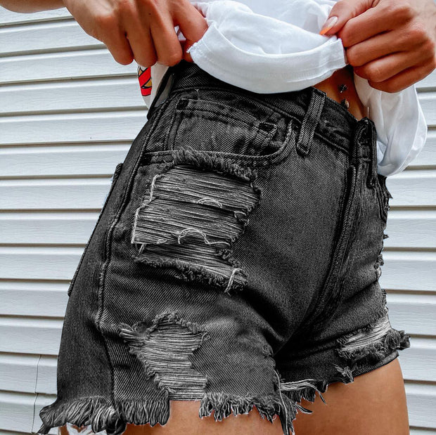 Women’s Floral Printed Denim Shorts – Stylish Casual Everyday Wear