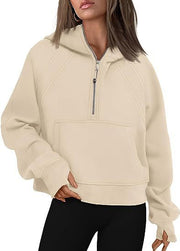 Women’s Casual Long Sleeve Zip-Up Hoodie with Front Pocket