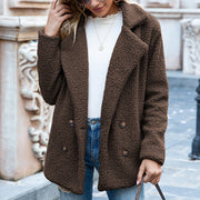 Women's Loose Fluffy Lapel Jacket – Cozy Winter Outerwear
