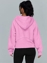 Women’s Casual Long Sleeve Zip-Up Hoodie with Front Pocket