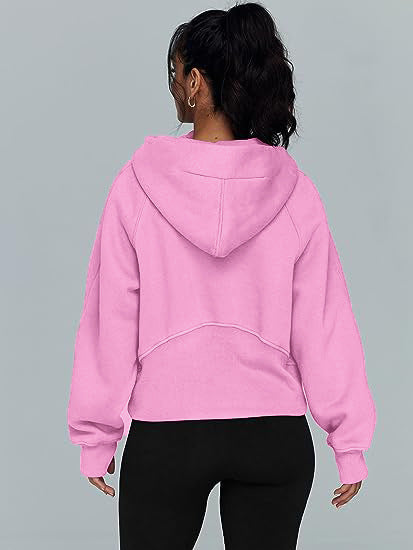 Women’s Casual Long Sleeve Zip-Up Hoodie with Front Pocket