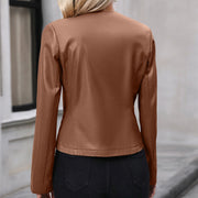 Women's lightweight, solid color, long sleeve zip-up jacket