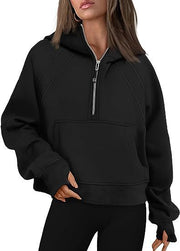 Women’s Casual Long Sleeve Zip-Up Hoodie with Front Pocket