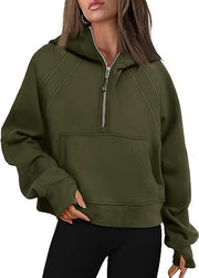 Women’s Casual Long Sleeve Zip-Up Hoodie with Front Pocket
