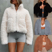 Winter Faux Lamb Wool Short Jacket for Women