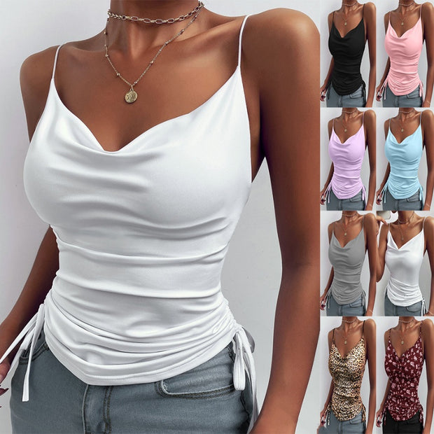 Ladies V-Neck Camisole – Elegant Spaghetti Strap Tank Top