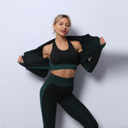 Women’s Seamless 3PCS Gym Set – Yoga Top, Bra & Pants