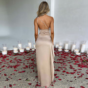 Sexy Backless High Slit One-Shoulder Long Dress