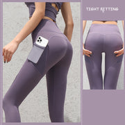 Women’s Seamless Gym Leggings with Pockets – High Waist Workout Pants