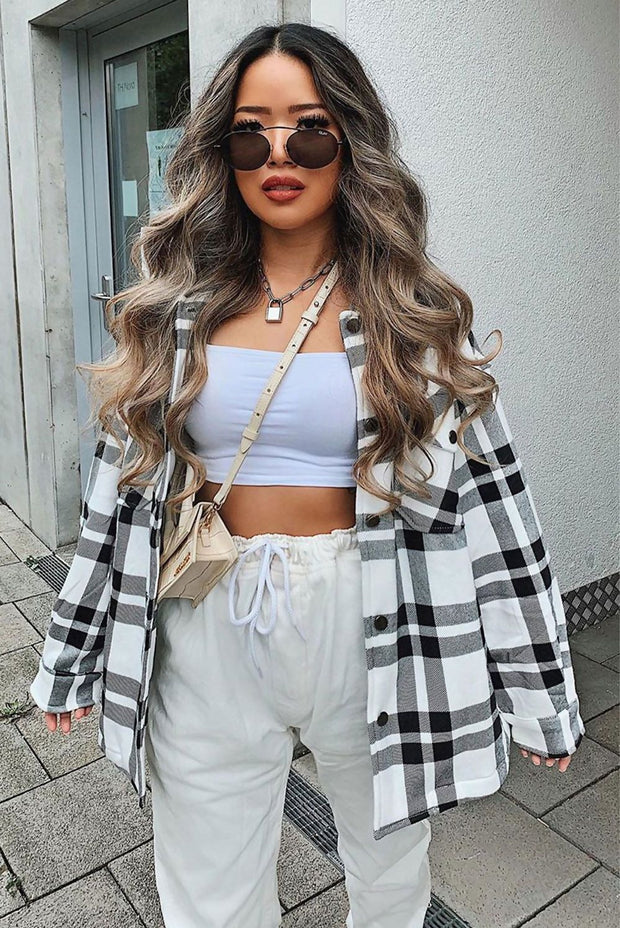 Black and White Check Shacket