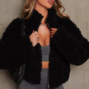 Winter Faux Lamb Wool Short Jacket for Women