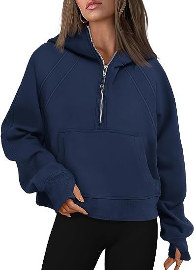Women’s Casual Long Sleeve Zip-Up Hoodie with Front Pocket