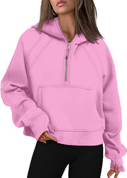 Women’s Casual Long Sleeve Zip-Up Hoodie with Front Pocket
