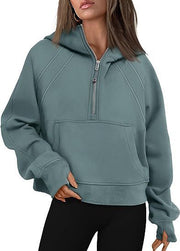 Women’s Casual Long Sleeve Zip-Up Hoodie with Front Pocket