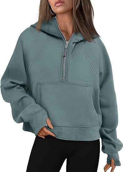 Women’s Casual Long Sleeve Zip-Up Hoodie with Front Pocket