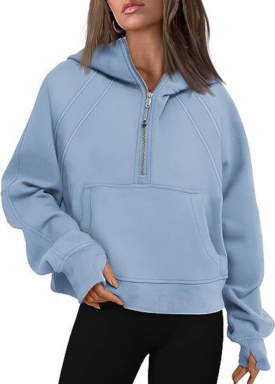 Women’s Casual Long Sleeve Zip-Up Hoodie with Front Pocket