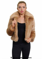 Women's Faux Fur Cropped Aviator Bomber