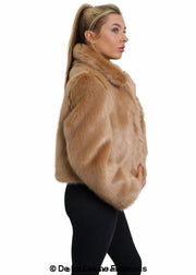Women's Faux Fur Cropped Aviator Bomber