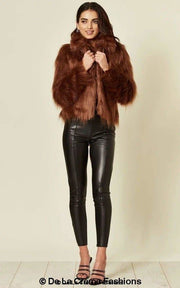 Women's Faux Fur Cropped Aviator Bomber