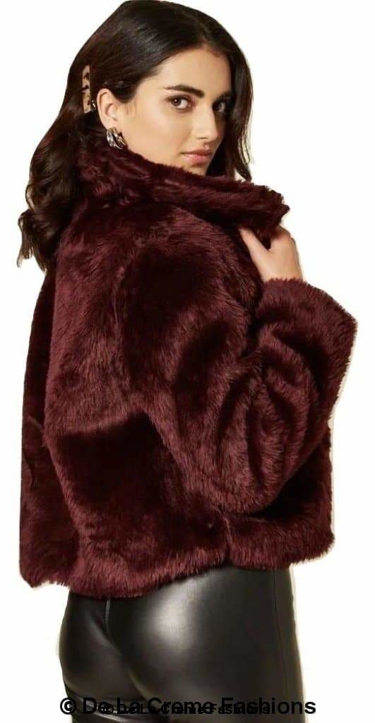 Women's Faux Fur Cropped Aviator Bomber