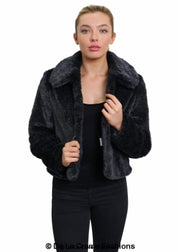 Women's Faux Fur Cropped Aviator Bomber