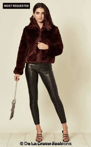 Women's Faux Fur Cropped Aviator Bomber