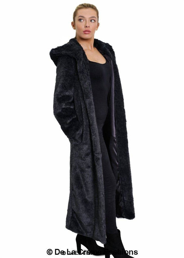 Women's Iconic Faux Fur Hooded Long Coat