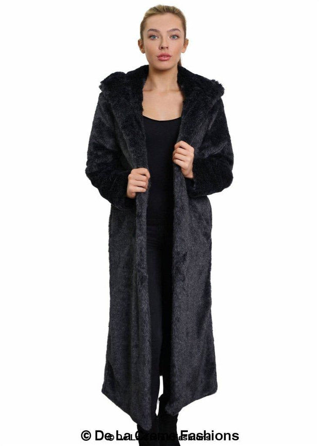 Women's Iconic Faux Fur Hooded Long Coat