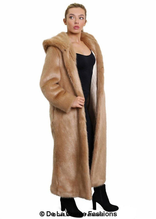 Women's Iconic Faux Fur Hooded Long Coat