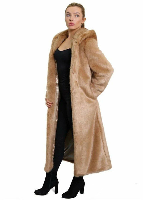 Women's Iconic Faux Fur Hooded Long Coat