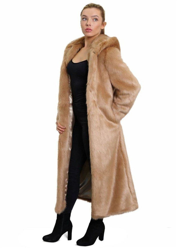 Women's Iconic Faux Fur Hooded Long Coat
