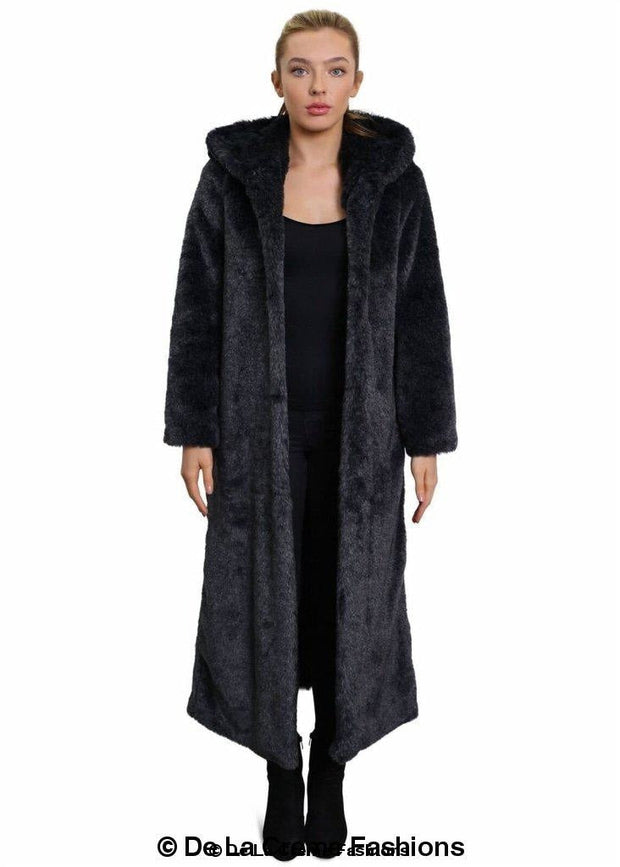 Women's Iconic Faux Fur Hooded Long Coat