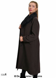 Women's Oversized Faux Fur Collar Long Coat
