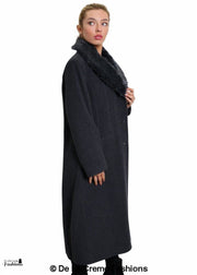Women's Oversized Faux Fur Collar Long Coat