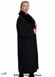 Women's Oversized Faux Fur Collar Long Coat