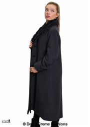 Women's Oversized Faux Fur Collar Long Coat