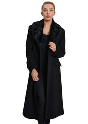 Women's Oversized Faux Fur Collar Long Coat