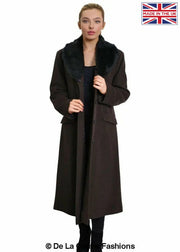 Women's Oversized Faux Fur Collar Long Coat