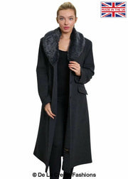 Women's Oversized Faux Fur Collar Long Coat