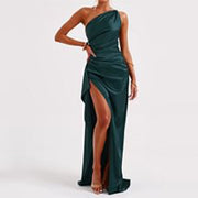 Sexy Backless High Slit One-Shoulder Long Dress