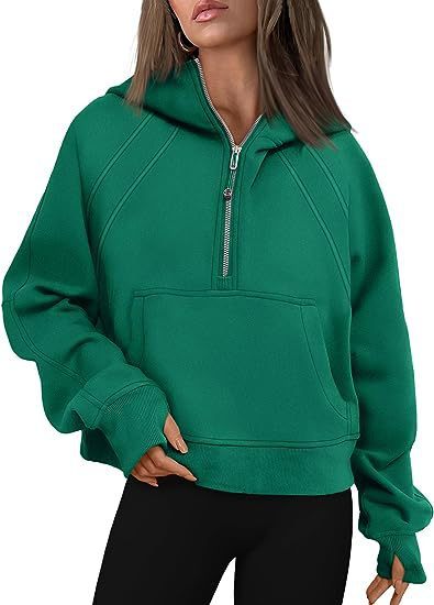 Women’s Casual Long Sleeve Zip-Up Hoodie with Front Pocket
