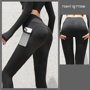Women’s Seamless Gym Leggings with Pockets – High Waist Workout Pants
